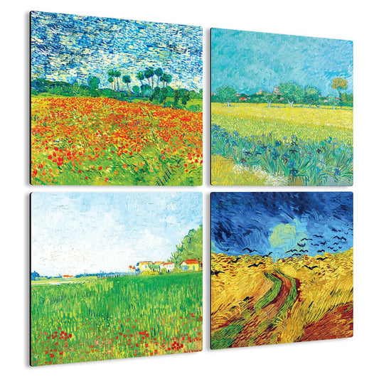 Giallobus - 4 carrés Multi - Panneaux - Vincent Van Gogh - tableau - Chamanisme & Traditions