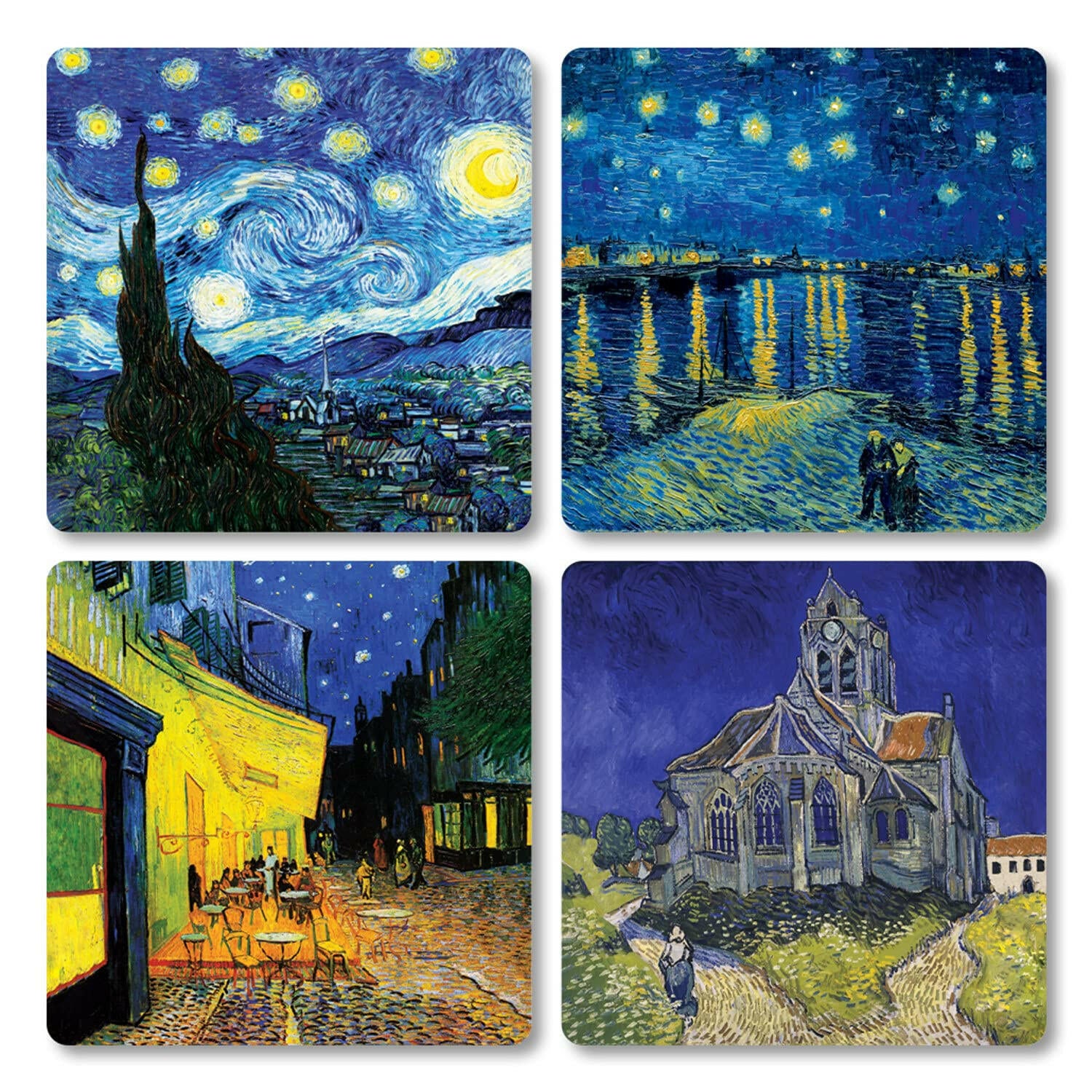 Giallobus - 4 carrés Multi - Panneaux - Vincent Van Gogh - tableau - Chamanisme & Traditions