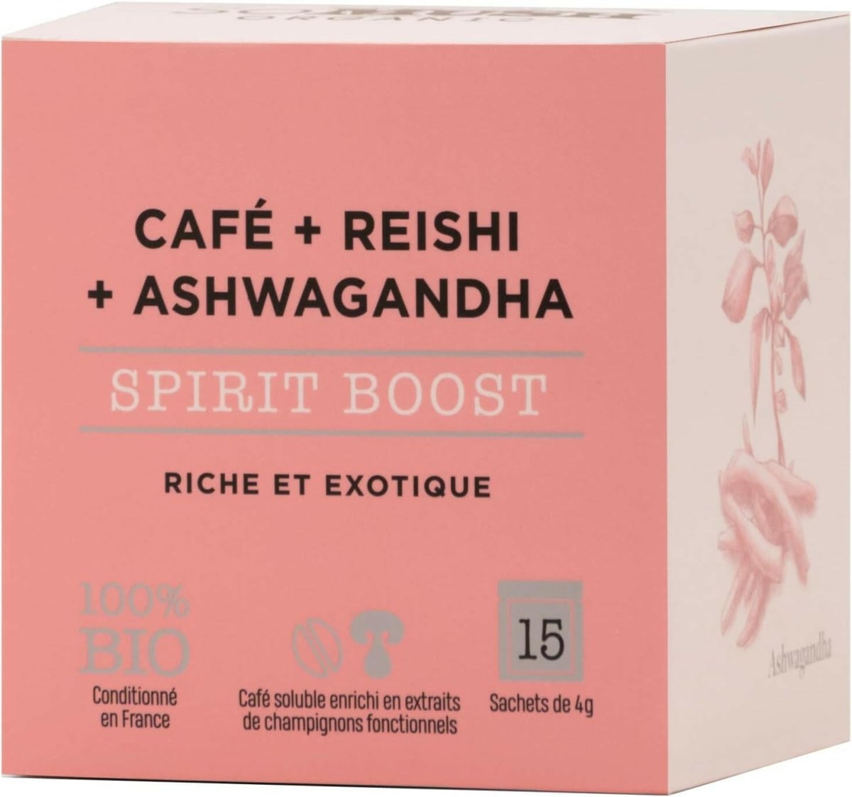 Café Sérénité - Reishi & Ashwagandha - Tonus, Anti - fatigue, Anti - stress - 15 Sachets - Biologique & Vegan - So Mush Organic - Café - Chamanisme & Traditions