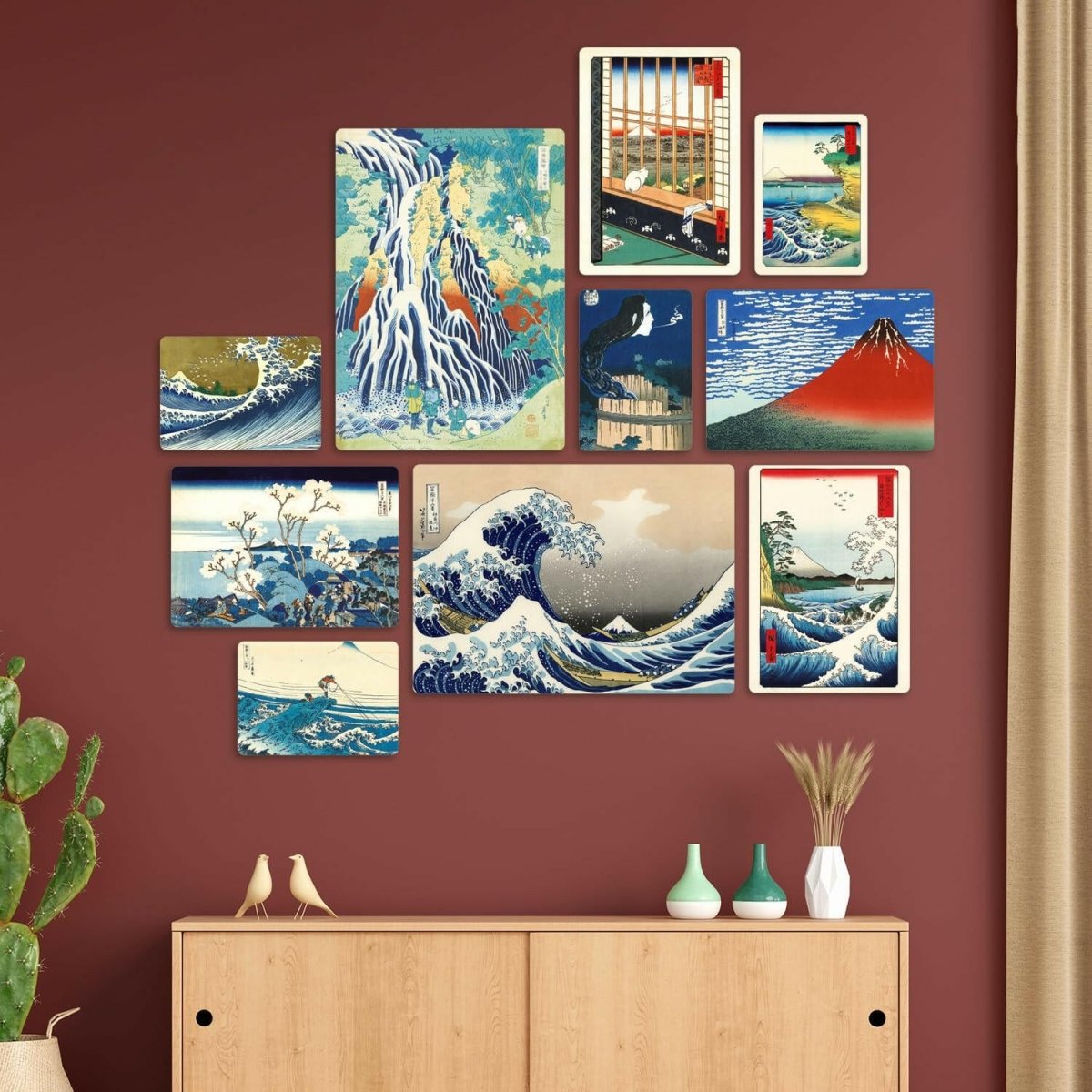 Giallobus - Ensemble de 10 peintures Multi - Panneaux - Hokusai Hiroshige - Tableau - Chamanisme & Traditions