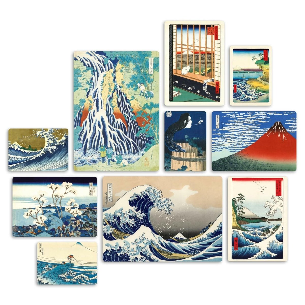 Giallobus - Ensemble de 10 peintures Multi - Panneaux - Hokusai Hiroshige - Tableau - Chamanisme & Traditions