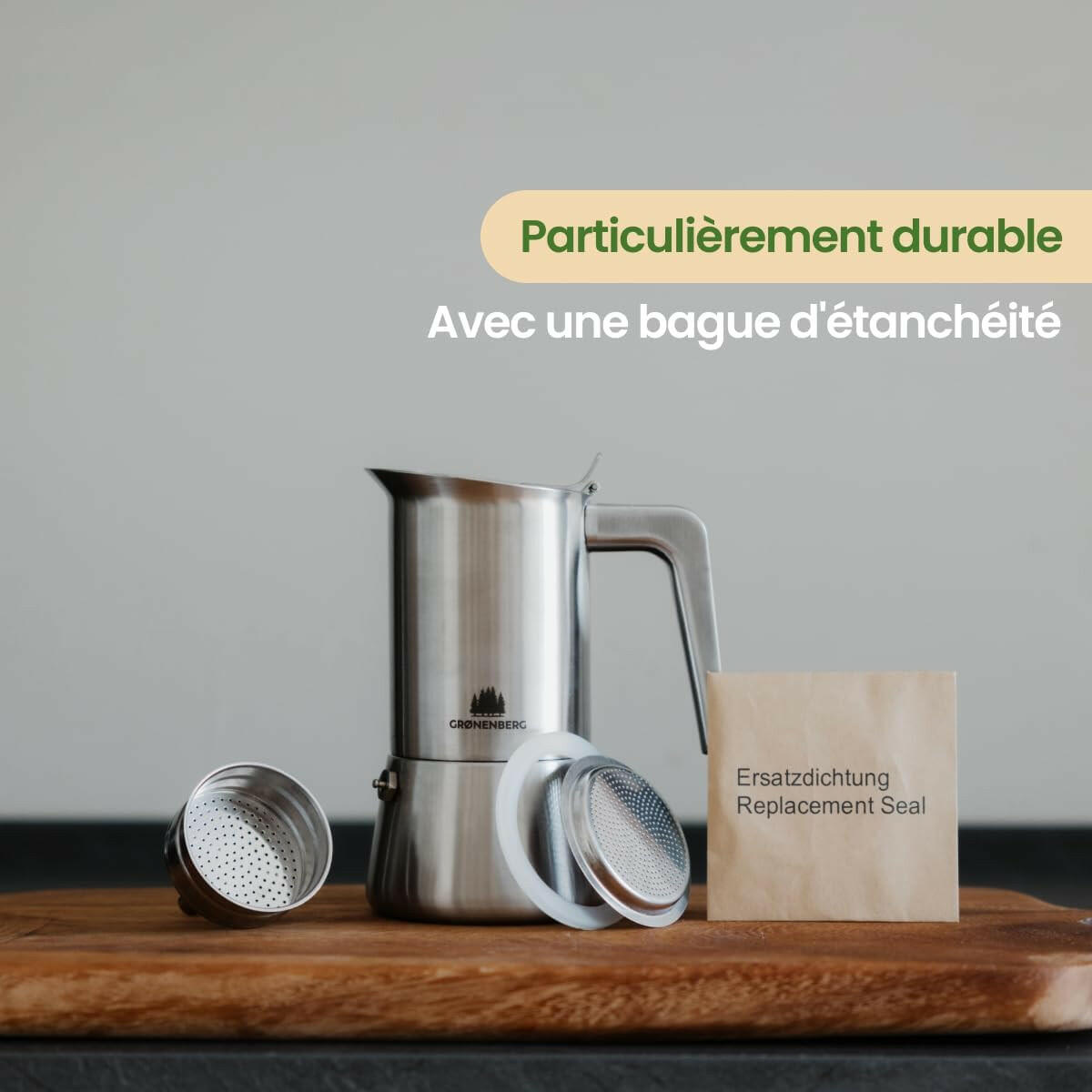 Groenenberg Cafetière Italienne (Induction) | Cafetière Expresso Italienne (en INOX) - Cafetières - Chamanisme & Traditions