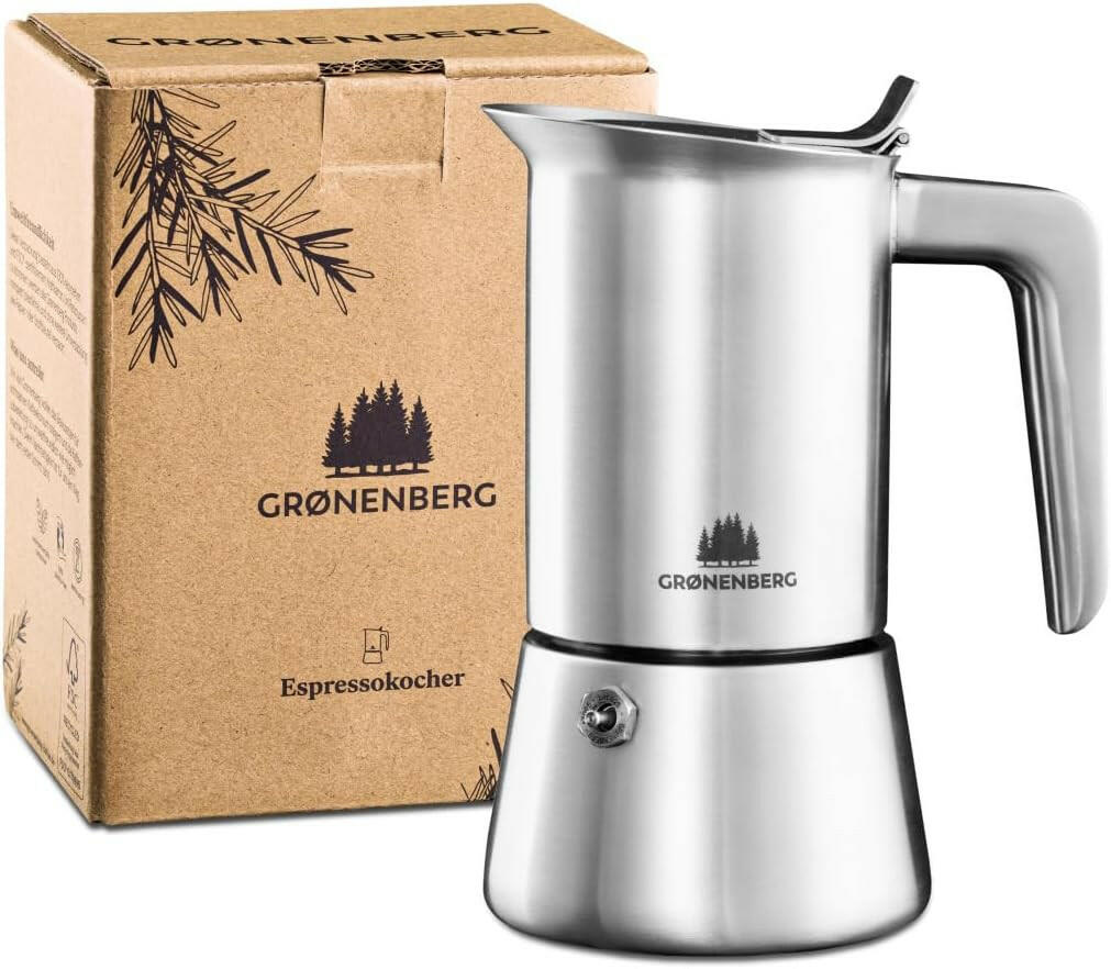 Groenenberg Cafetière Italienne (Induction) | Cafetière Expresso Italienne (en INOX) - Cafetières - Chamanisme & Traditions