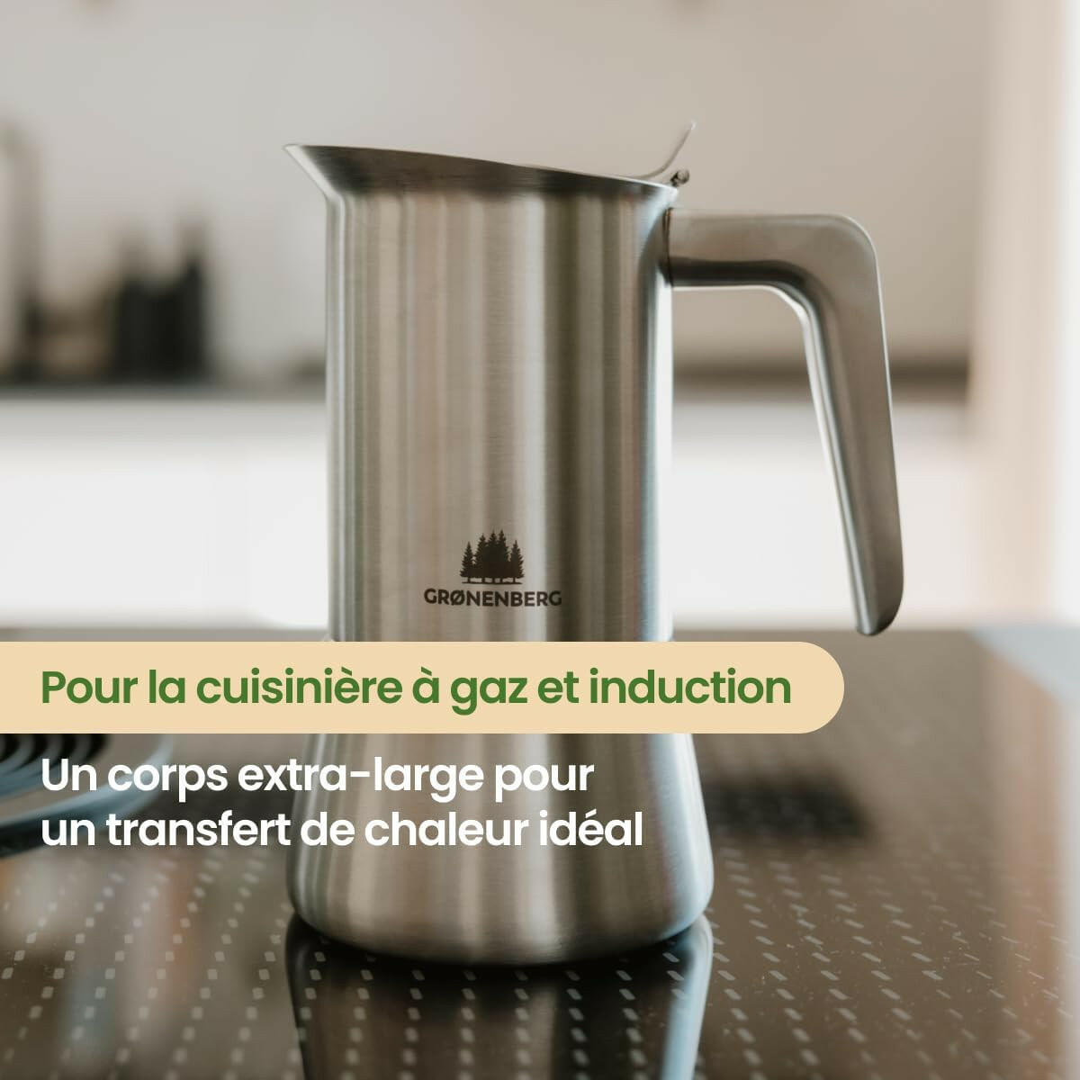 Groenenberg Cafetière Italienne (Induction) | Cafetière Expresso Italienne (en INOX) - Cafetières - Chamanisme & Traditions