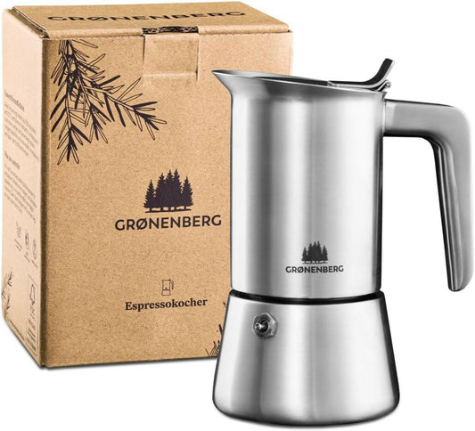 Groenenberg Cafetière Italienne (Induction) | Cafetière Expresso Italienne (en INOX) - Cafetières - Chamanisme & Traditions