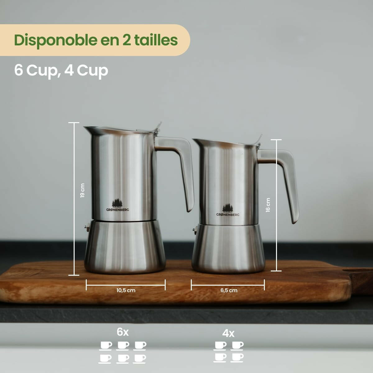 Groenenberg Cafetière Italienne (Induction) | Cafetière Expresso Italienne (en INOX) - Cafetières - Chamanisme & Traditions